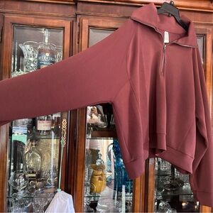 SPANX Airessentials Half Zip - Maroon 3x